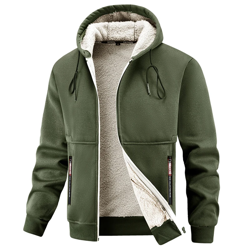 Winter Clothing Europe - Men Winter Jacket Fleece Lined Hooded