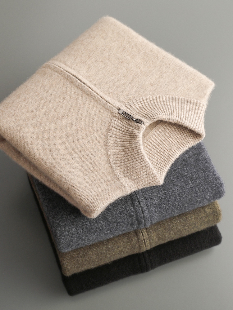 Wool Blend Coat - 100% Merino Wool Men's Knitwear Cardigans