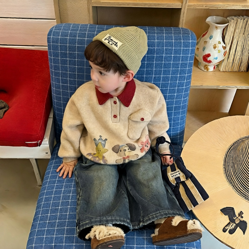 Boys' thickened warm sweater,  - Winter Clothing 1 Year Old review and price