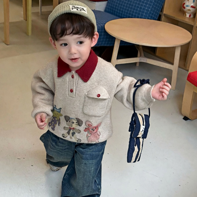 Boys' thickened warm sweater,  - Winter Clothing 1 Year Old review and price