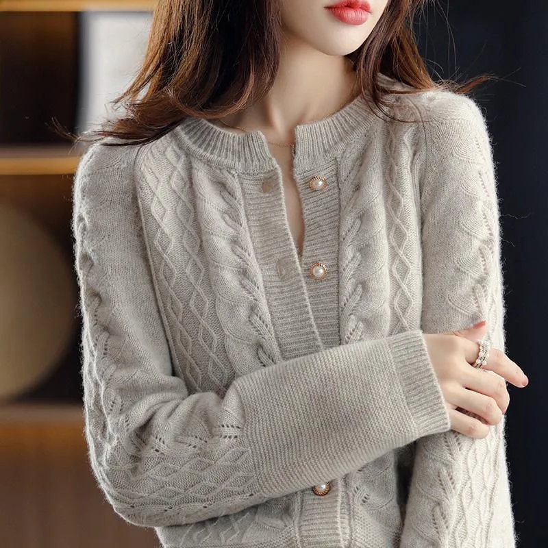 Vintage Knitted Cardigan Jacke - Wool Blend Coat review and price