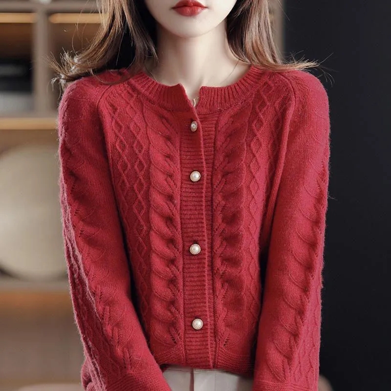 Vintage Knitted Cardigan Jacke - Wool Blend Coat review and price
