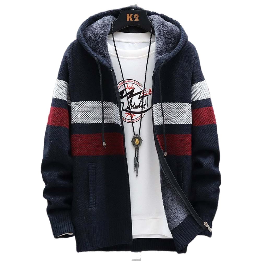 Men's Striped Sweater Coat Thi - Wool Blend Coat review and price