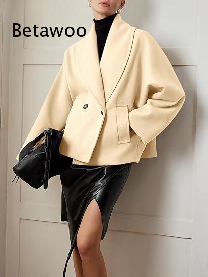 Women's Double-Breasted Short  - Wool Blend Coat review and price