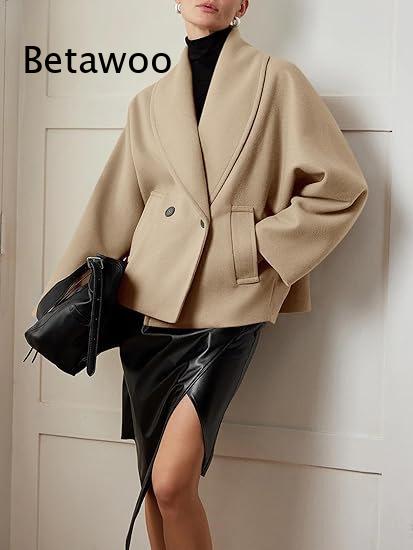 Women's Double-Breasted Short  - Wool Blend Coat review and price