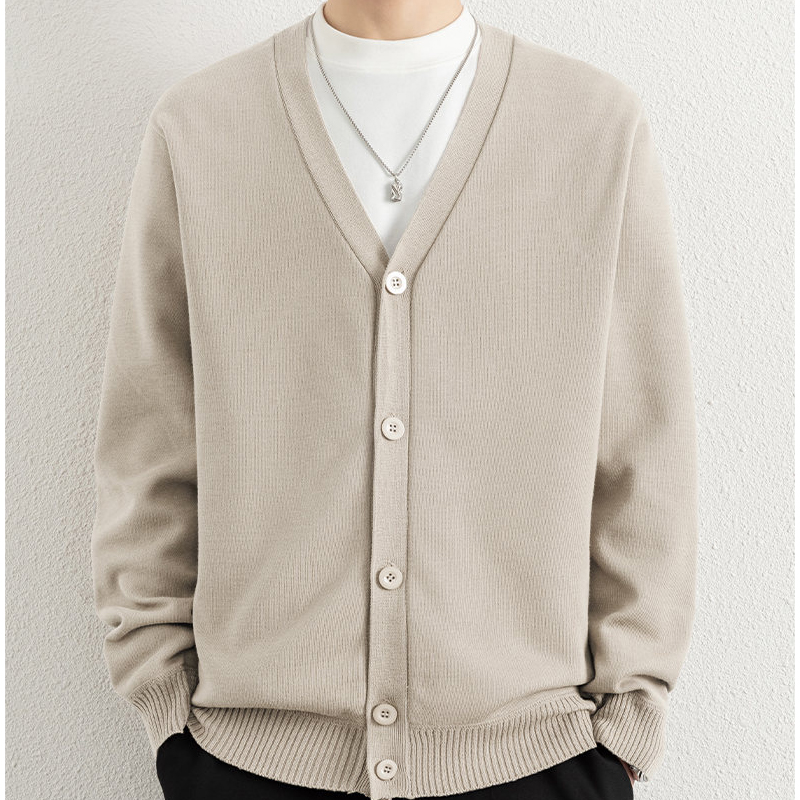 Men Button Sweaters Solid Colo - Wool Blend Coat review and price