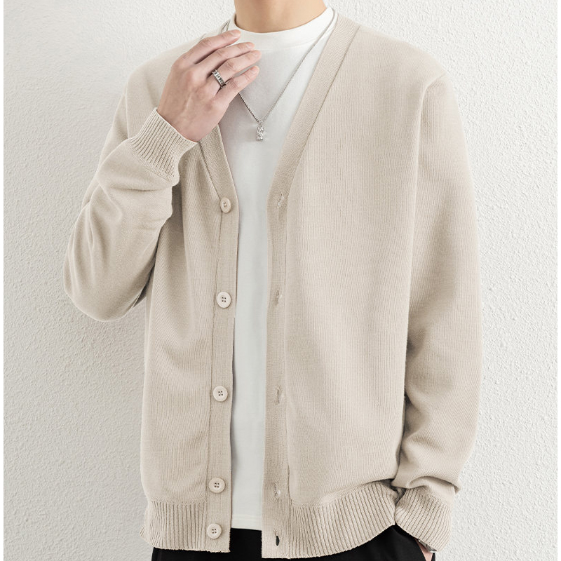 Men Button Sweaters Solid Colo - Wool Blend Coat review and price
