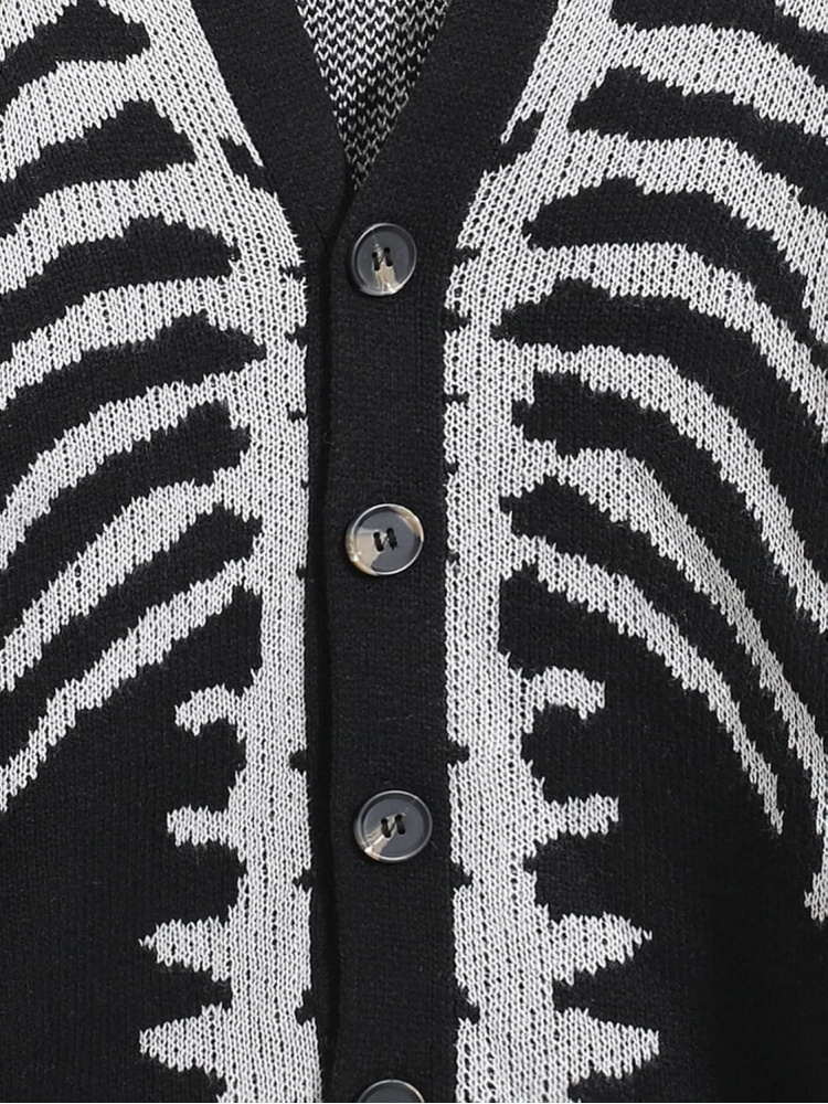Men's Skeleton Pattern Cardiga - Wool Blend Coat review and price