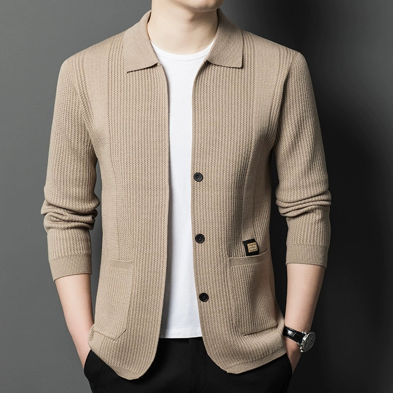 High-Quality Men's Knitted Car - Wool Blend Coat review and price