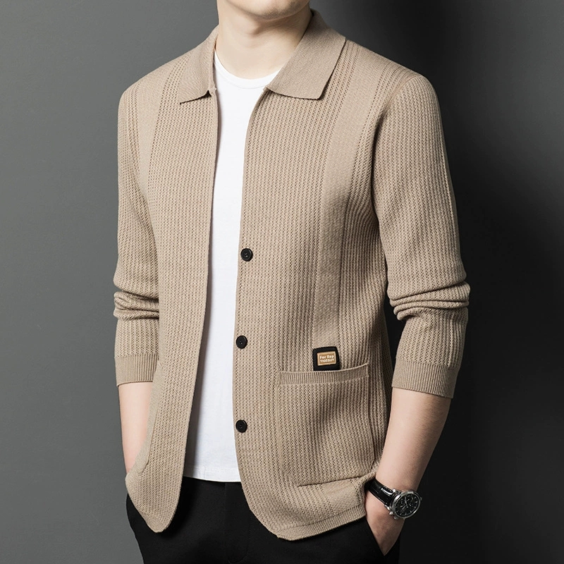 High-Quality Men's Knitted Car - Wool Blend Coat review and price