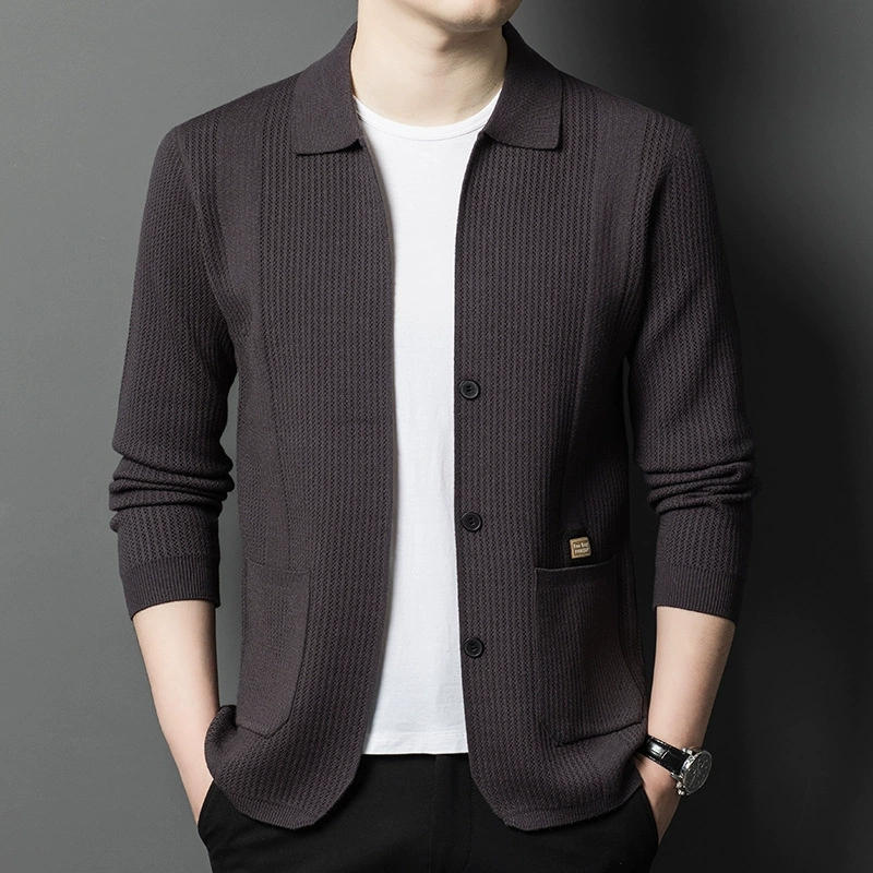 High-Quality Men's Knitted Car - Wool Blend Coat review and price