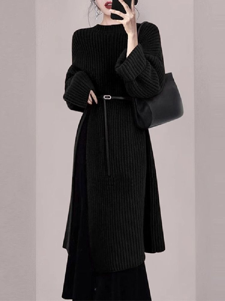 Women Elegant Red Knit Dress A - Winter Clothing H&M review and price
