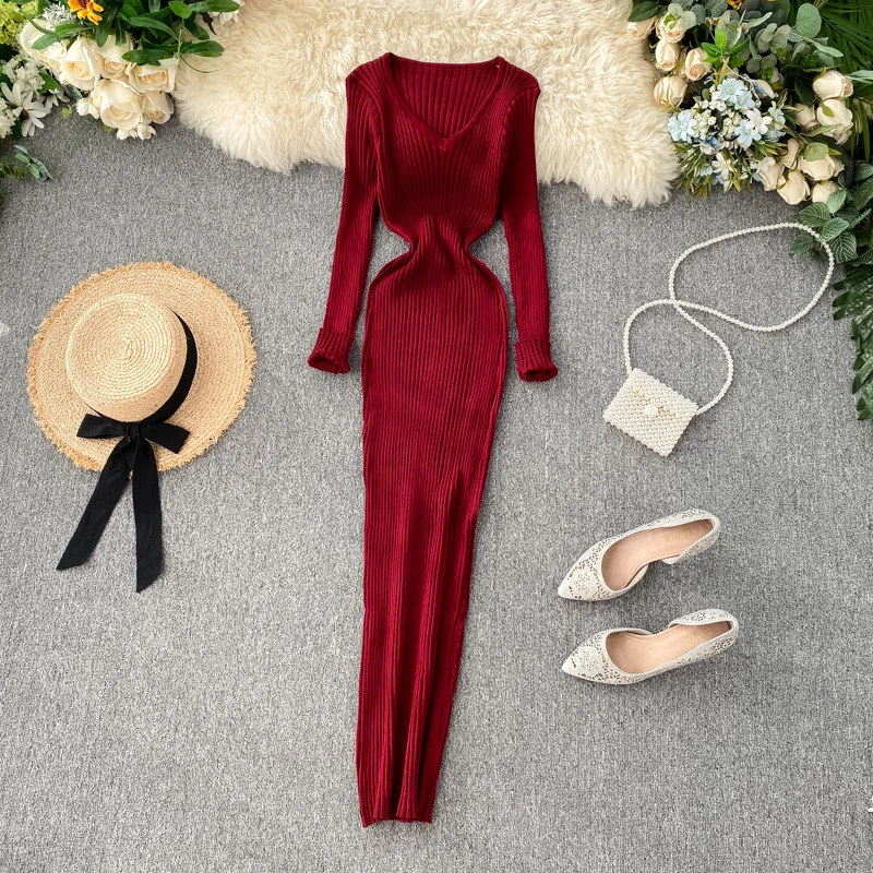 New Women Autumn Knitted Dress - Winter Clothing H&M review and price