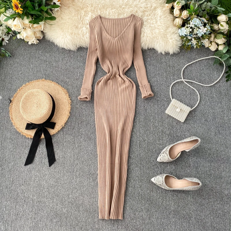 New Women Autumn Knitted Dress - Winter Clothing H&M review and price