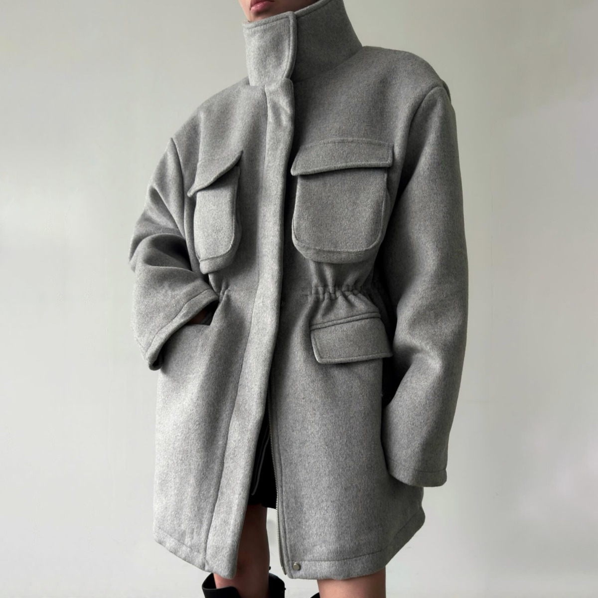 IG Women High Stand Collar Dra - Wool Blend Coat review and price