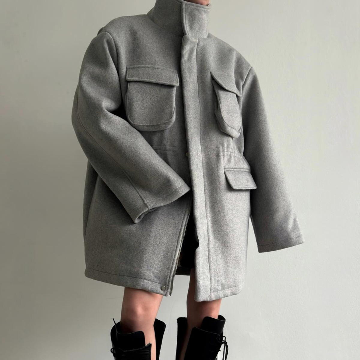IG Women High Stand Collar Dra - Wool Blend Coat review and price