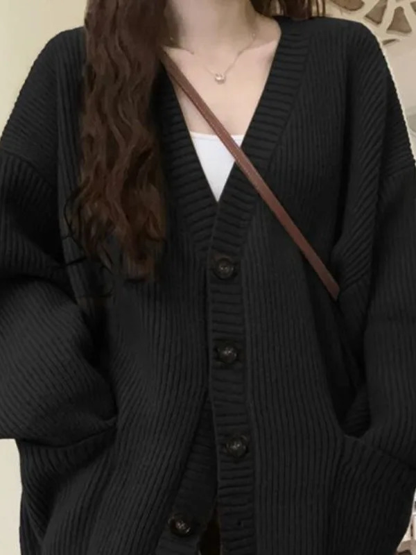 Loose Cardigan Women Long Slee - Wool Blend Coat review and price